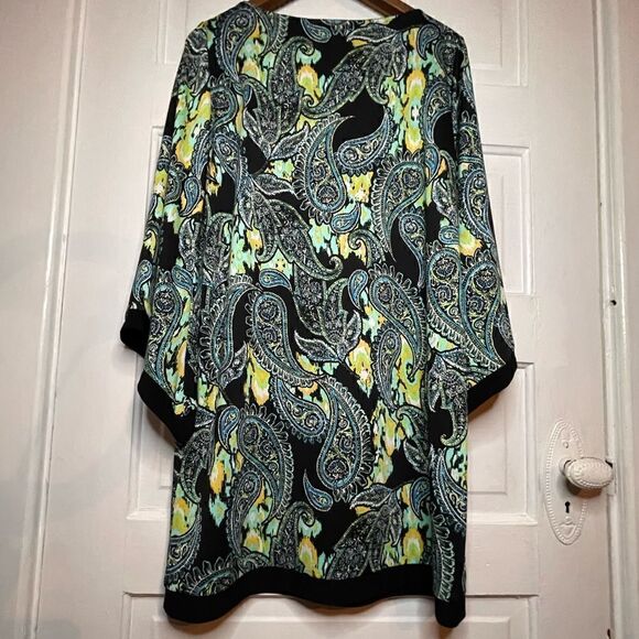 Emma & Michele Paisley Print Tapered Loose Sleeve Dress - Picture 8 of 11